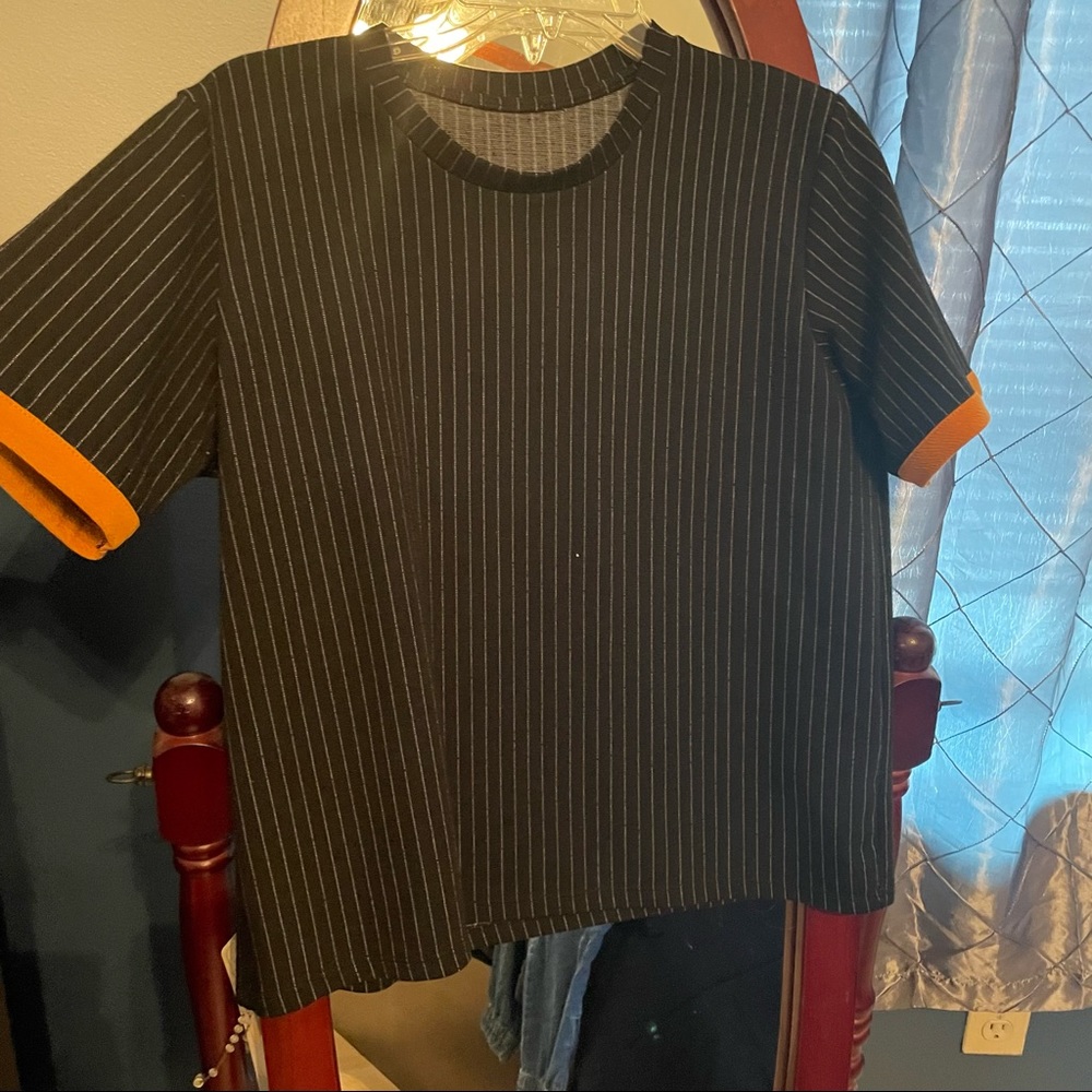 Zara striped blouse short sleeve
